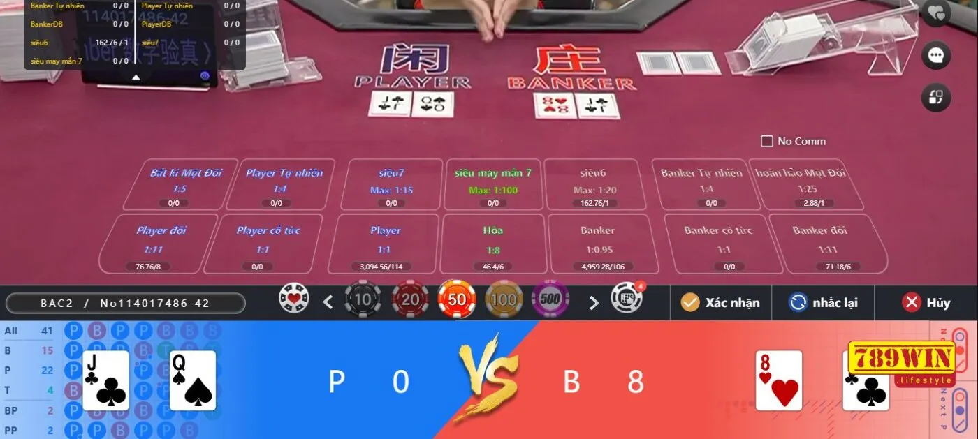 Cách tính điểm Baccarat 789win