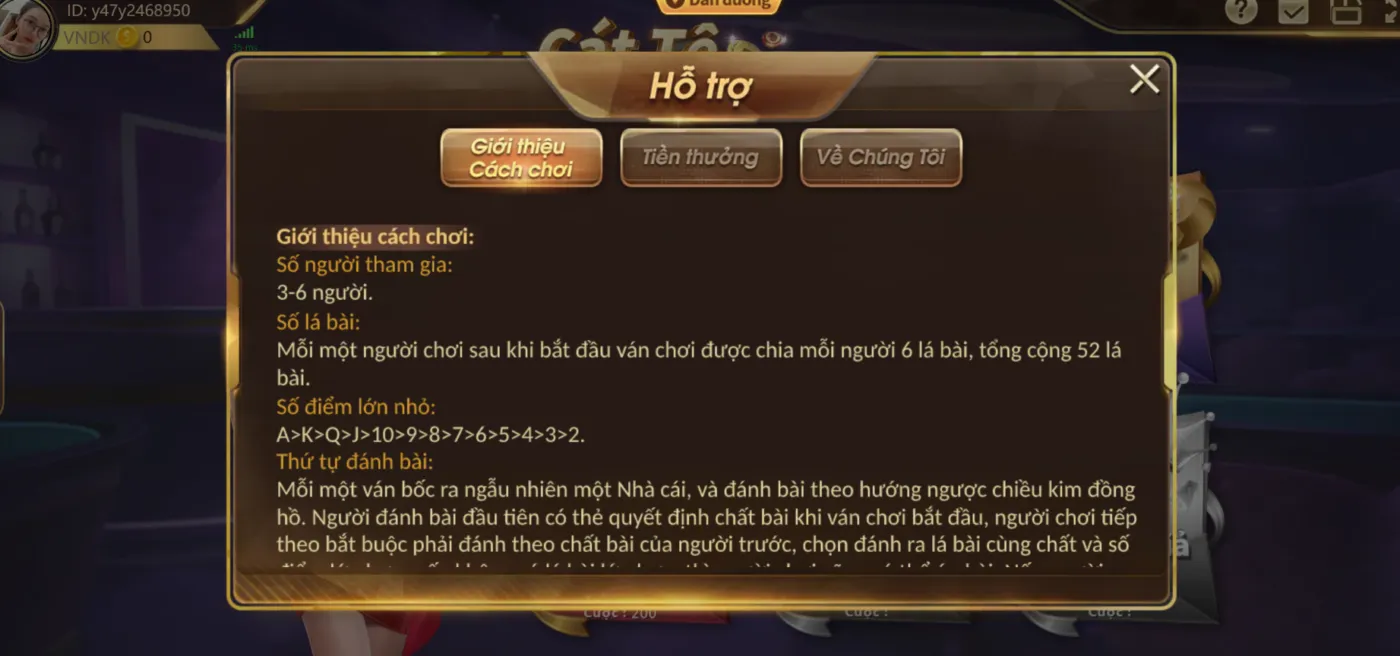 Luật chơi Cát Tê 789win