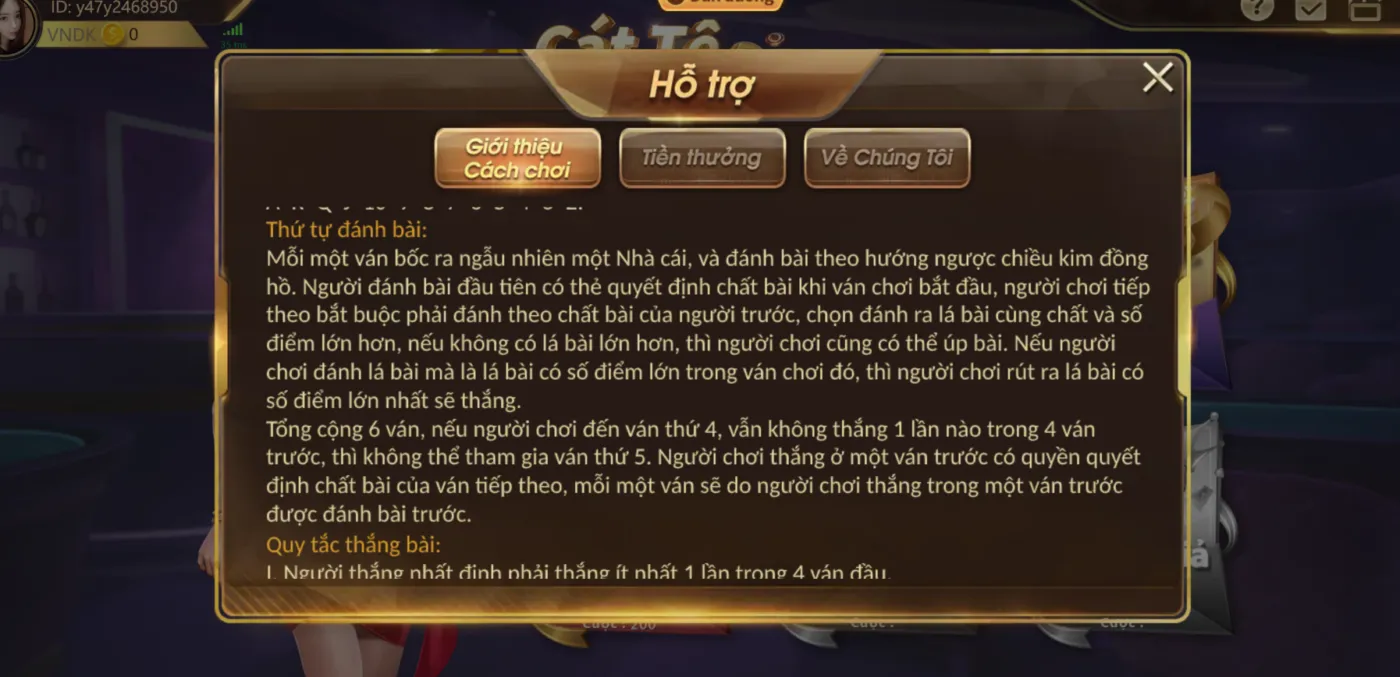 Quy tắc chơi Cát Tê 789win