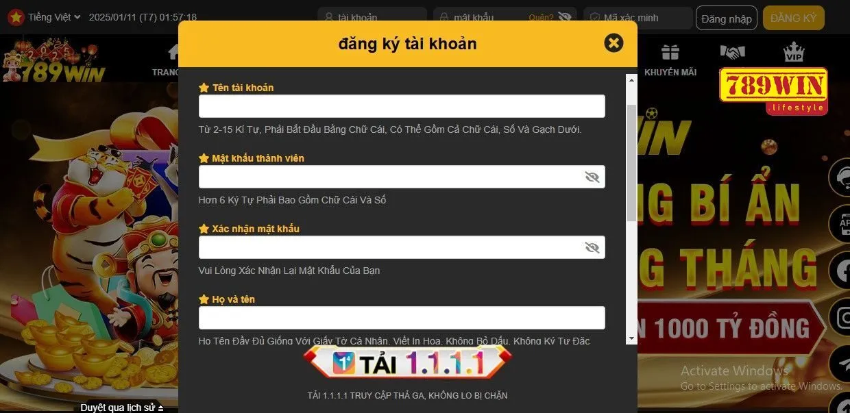 Điền thông tin chính xác vào biểu mẫu đăng ký