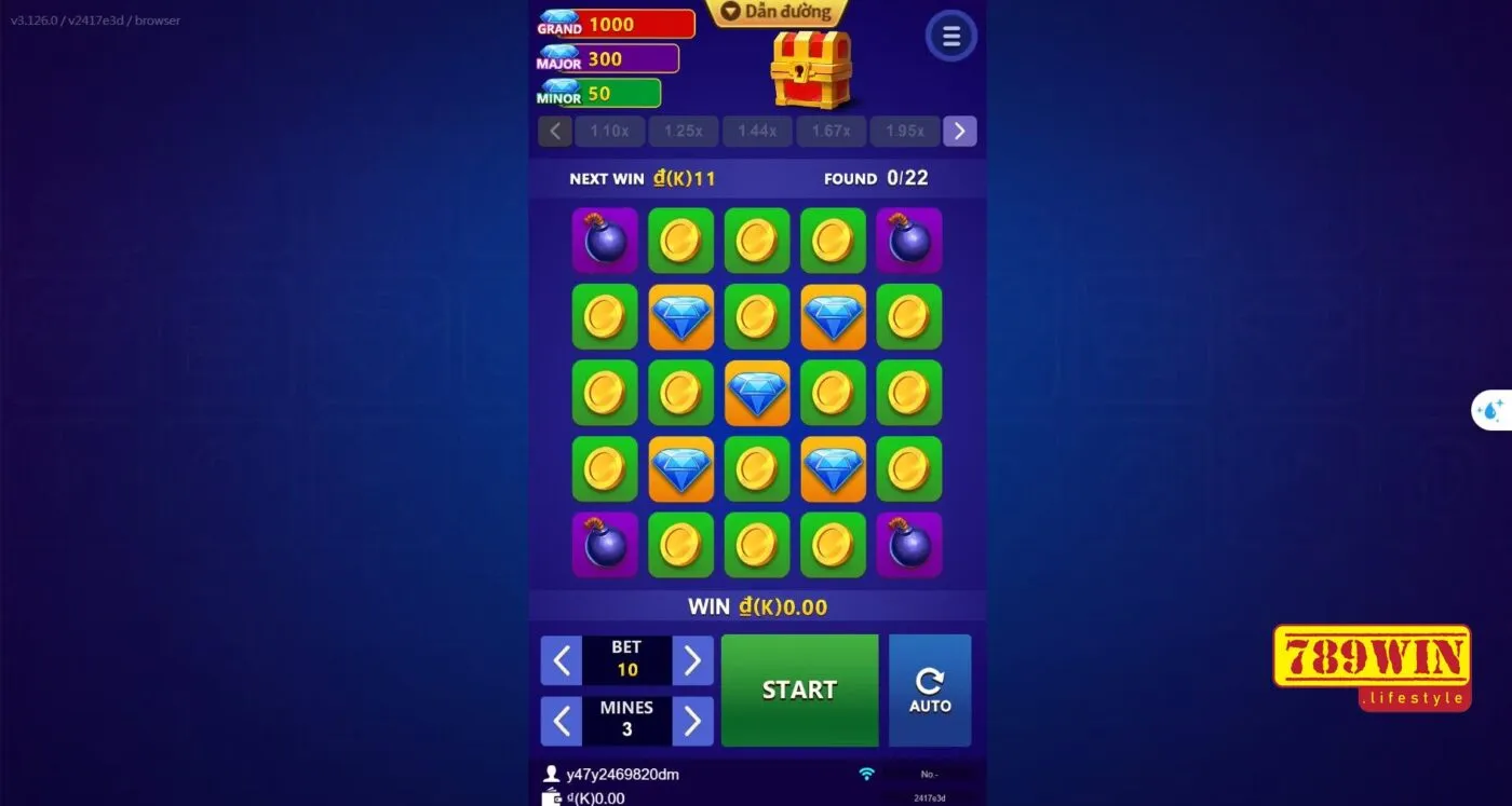 Luật chơi đào mìn 2 tại 789win