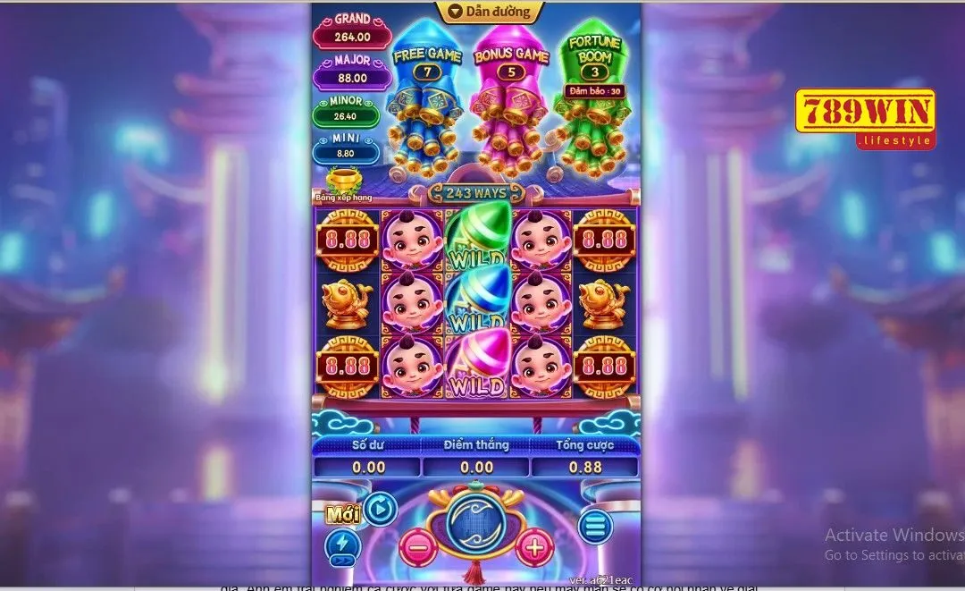 Pháo rồng tài lộc 789win có giao diện sống động và bắt mắt