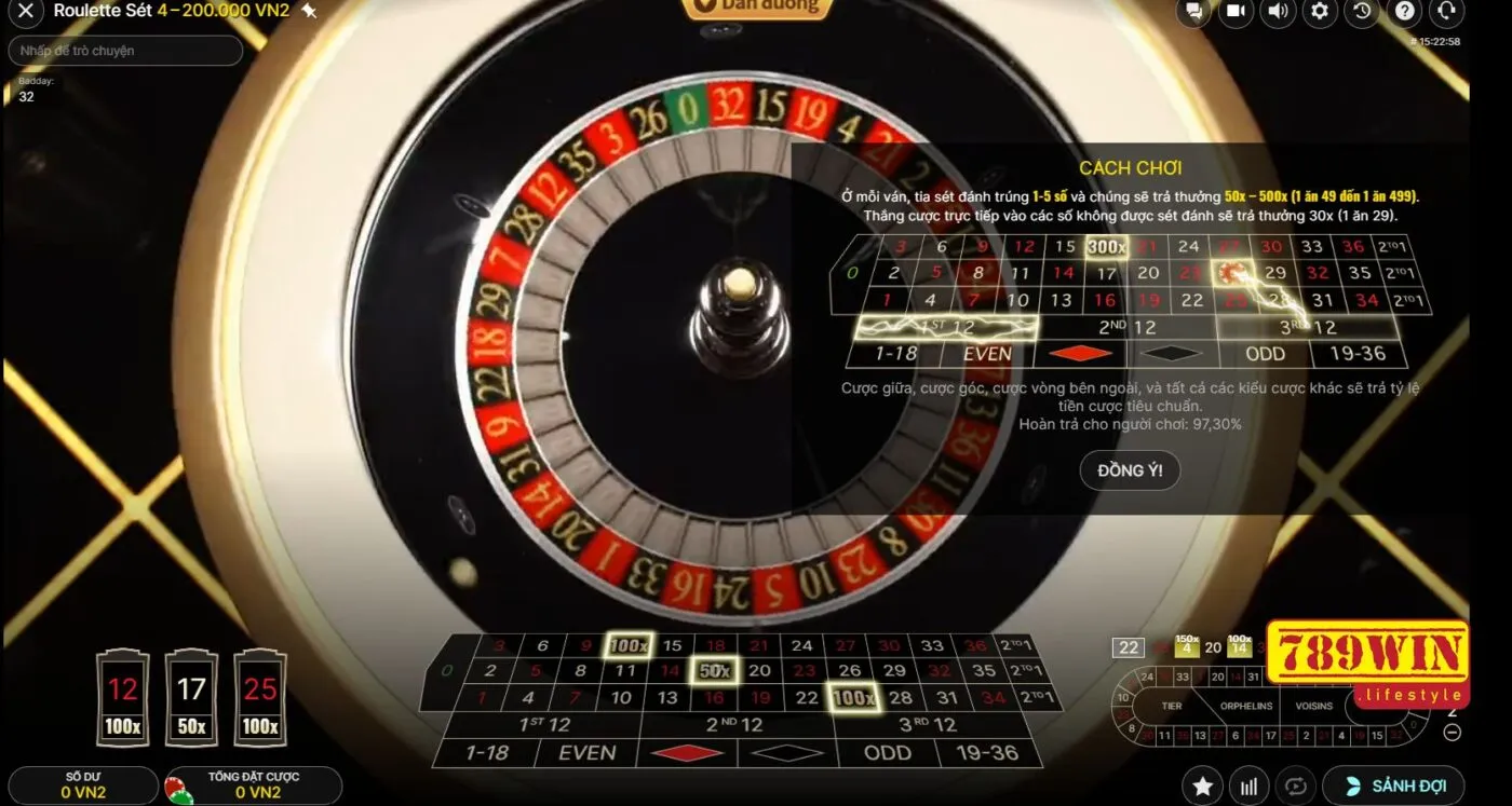 Bàn cược Roulette 789win