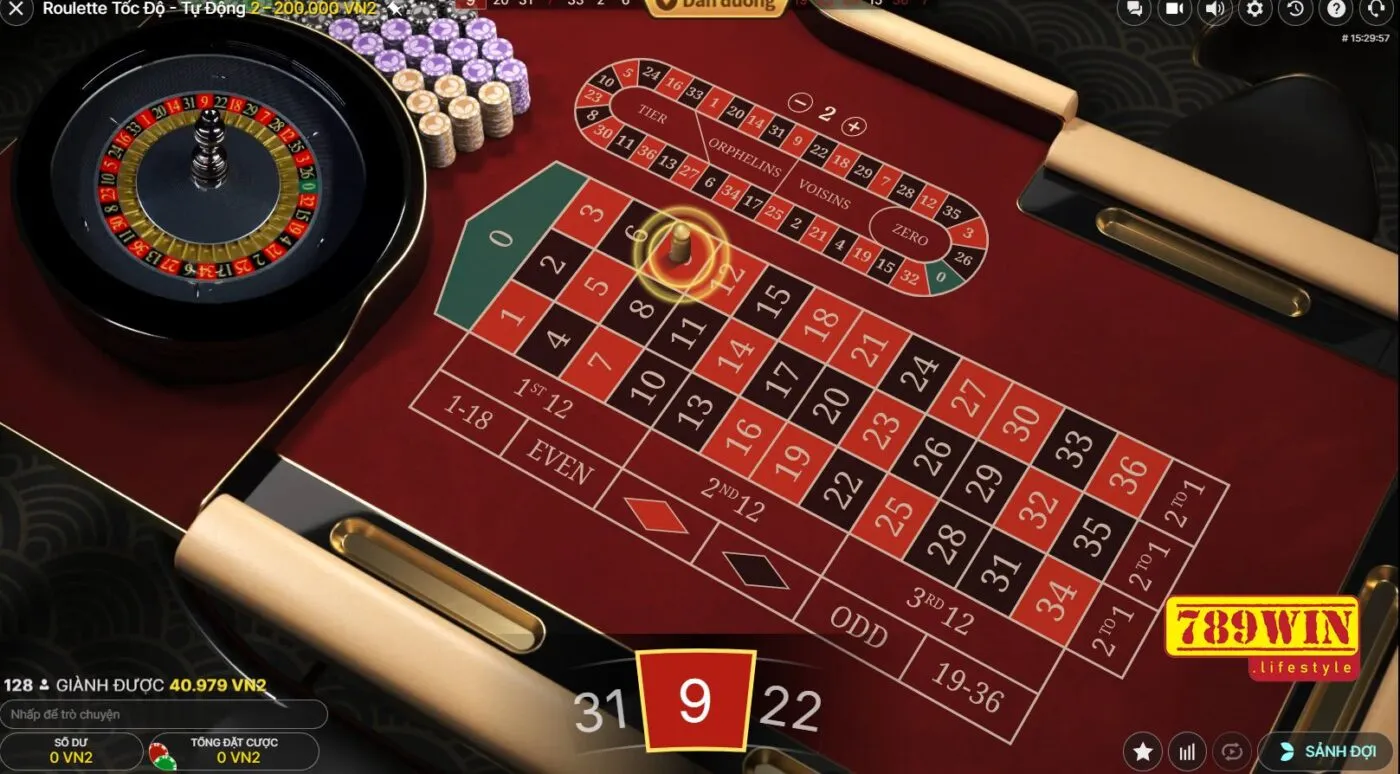 Kết quả đặt cược là con 9 đỏ