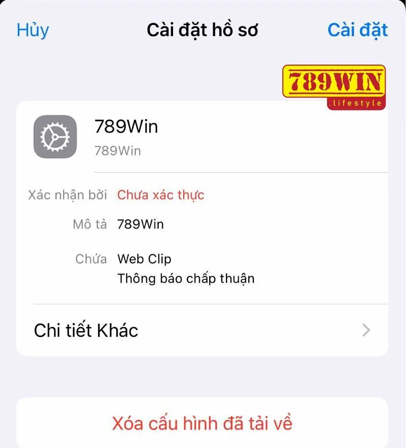 Cài đặt app 789win cho IOS