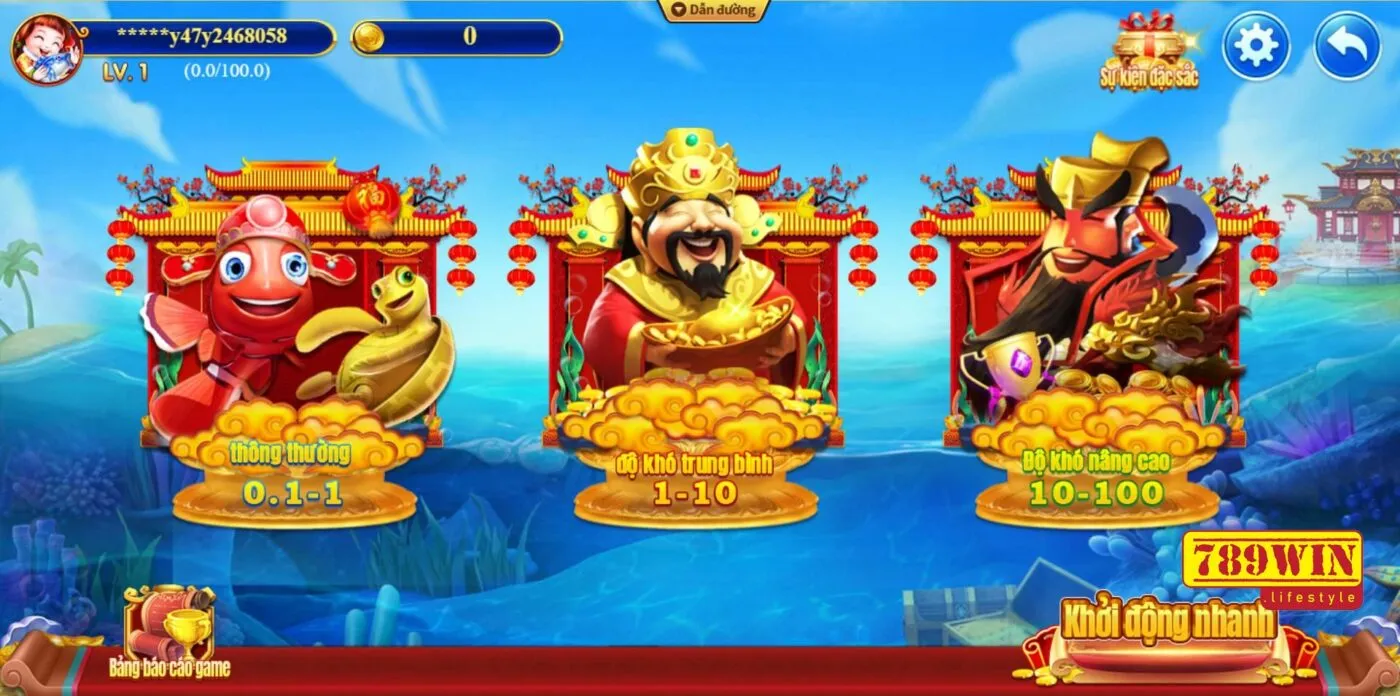 Khi bước vào trò chơi bạn sẽ được trải nghiệm với ba cấp độ khác nhau