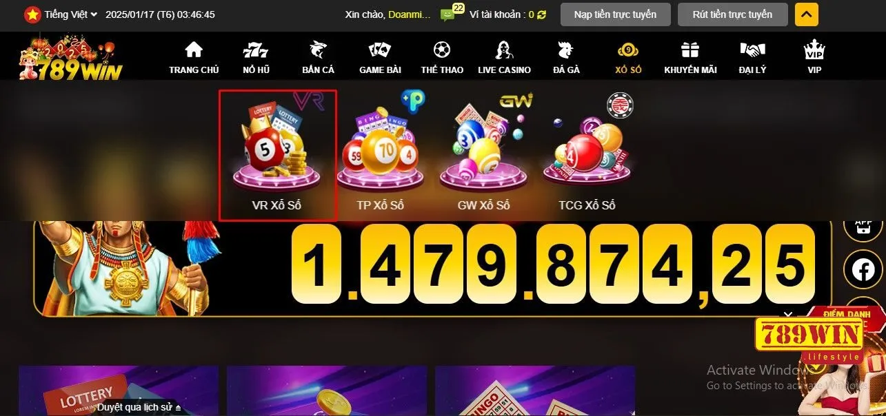 VR xổ số 789win rất được game thủ yêu thích