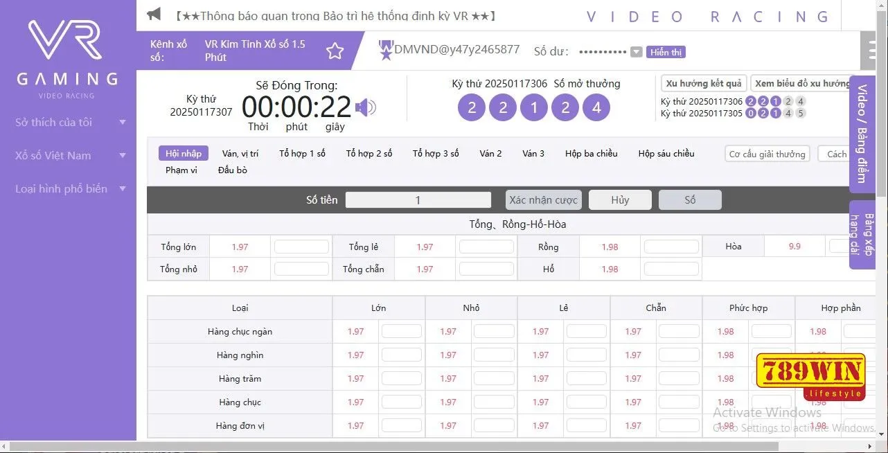 VR xổ số 789win mang lại cảm giác siêu chân thực